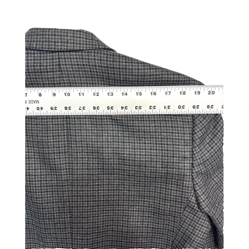 Ralph Lauren 40R‎ Gray Houndstooth Blazer Jacket Sport Suit Coat Flannel Wool